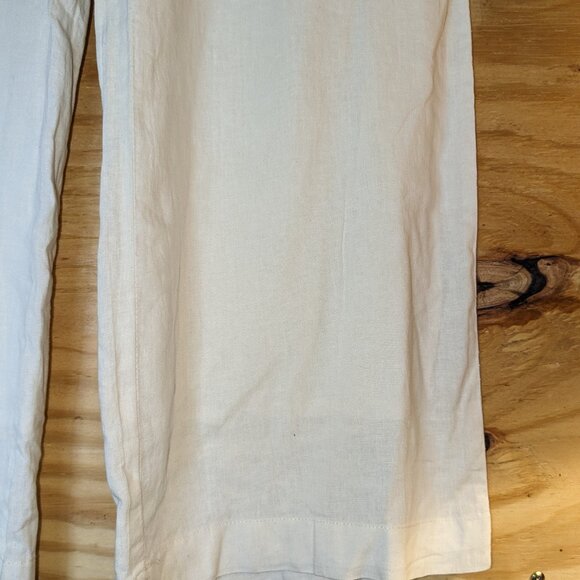WEEKEND LA Arlo Linen Pants Womens Large Cream White Lounge Pockets Neutral Cozy - Picture 7 of 15